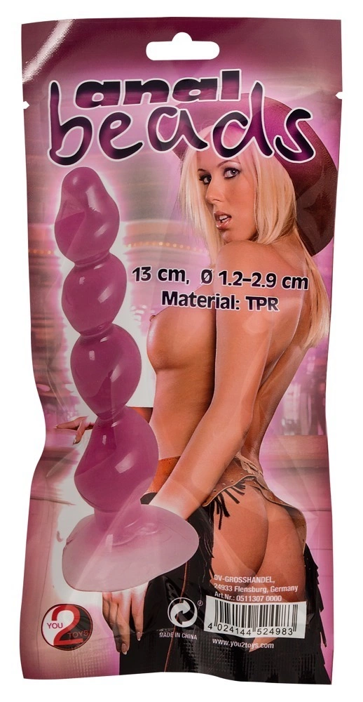 Korek analny wykonany z różowego silikonu i plastiku z wypukłościami w kształcie kulek You2Toys 11 cm
