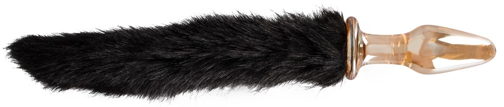 Korek analny wykonany z przezroczystego szkła z kocim ogonem You2Toys 12 cm