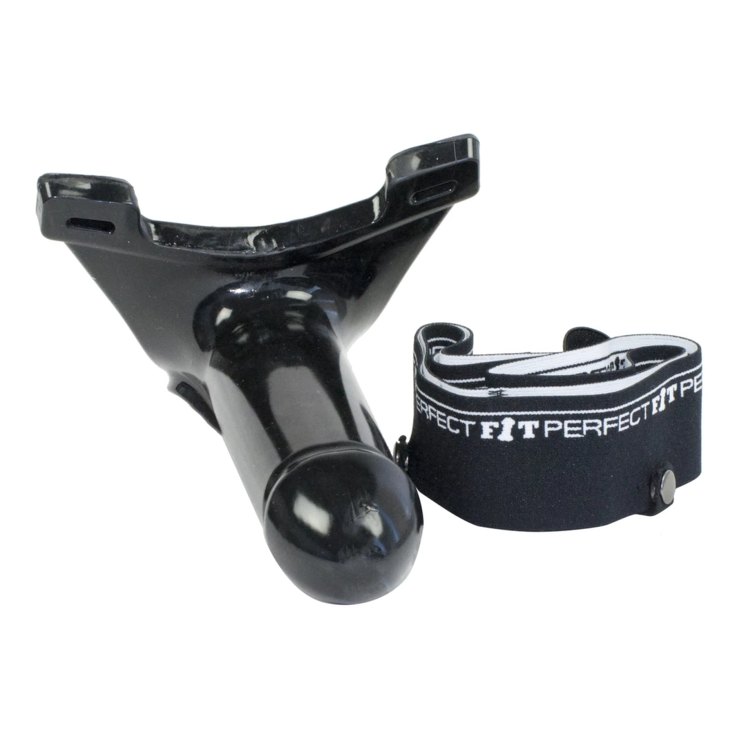 Strap-on poliestrowy do masturbacji waginy w kolorze czarnym Perfect Fit Armour Knight 