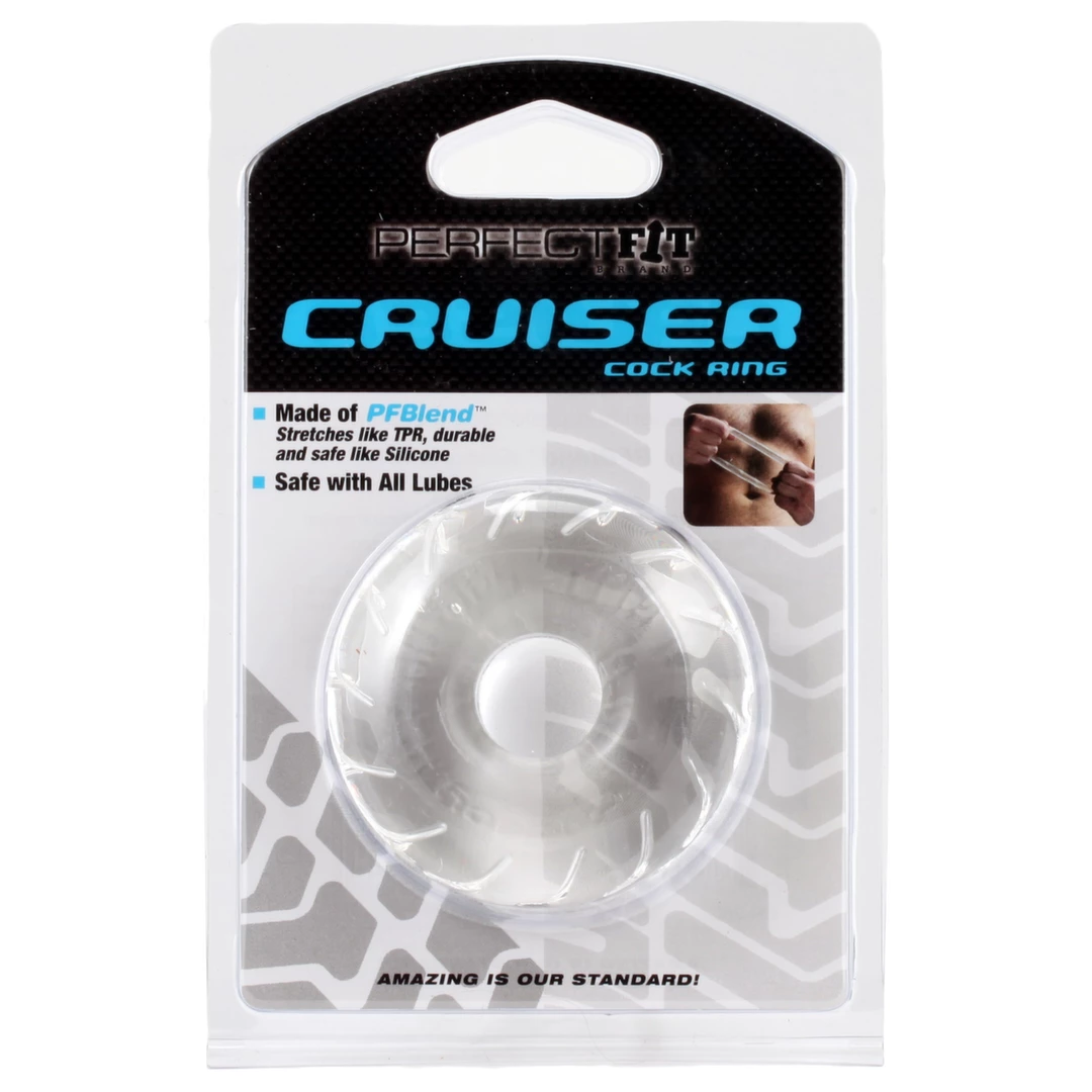 Pierścień erekcyjny silikonowy przezroczysty na penisa  Perfect Fit Cruiser Ring Pierścień erekcyjny silikonowy przezroczysty na penisa  Perfect Fit Cruiser Ring