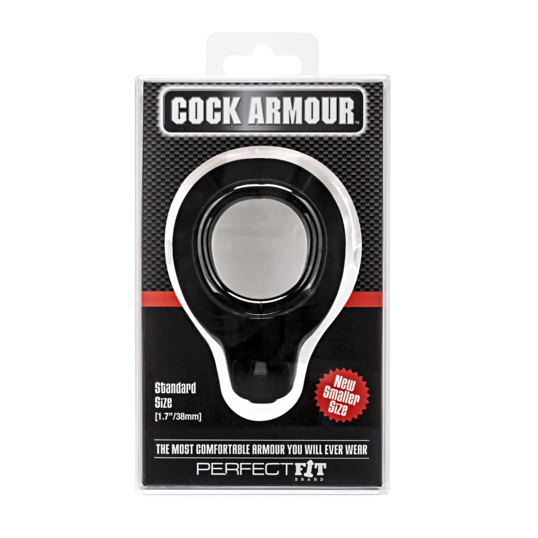Pierścień erekcyjny silikonowy czarny na penisa Perfect Fit Cock Armour Regular 