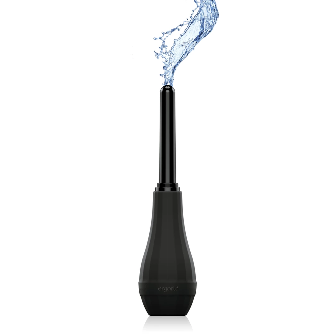 Gruszka analna wykonana z czarnego silikonu Perfect Fit  Ergoflo Extra 300 ml