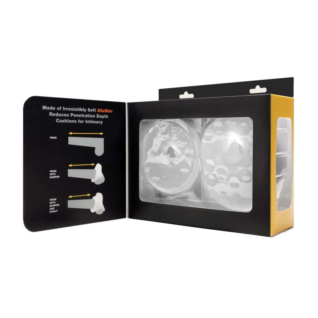 Pierścień erekcyjny silikonowy biały w kształcie pączka na penisa i jądra Perfect Fit The Bumper 