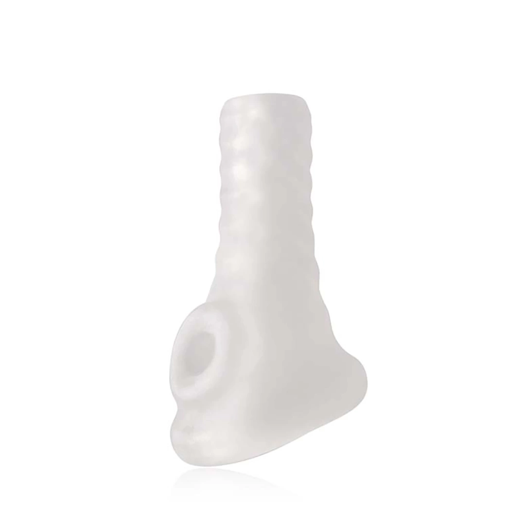 Nakładka na penisa i jądra wykonana z przezroczystego silikonu Perfect Fit Brand 10 cm