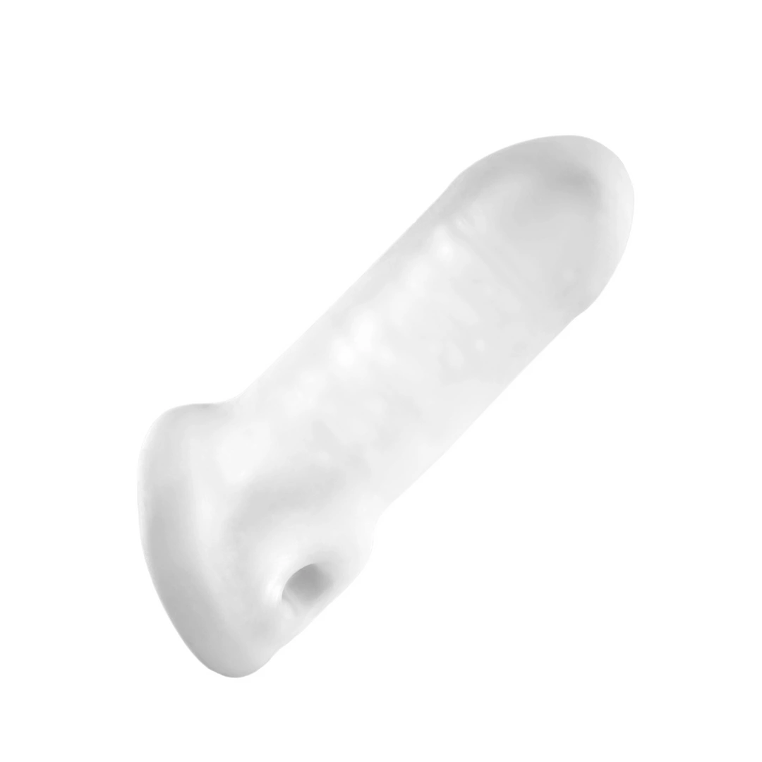 Nakładka na penisa wykonana z białego silikonu Perfect Fit Brand 14 cm