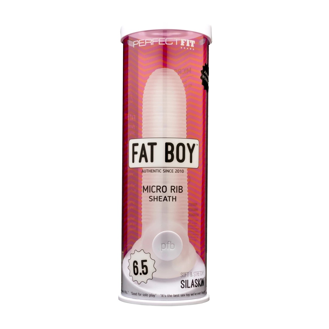 Nakładka na penisa wykonana z białego silikonu Perfect Fit Brand Fat Boy 16 cm