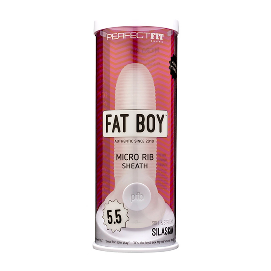 Nakładka na penisa wykonana z białego silikonu Perfect Fit Brand Fat Boy 14 cm