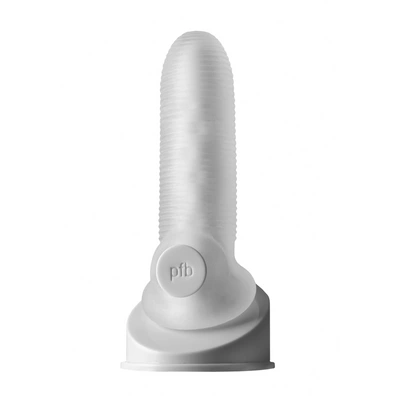 Nakładka na penisa wykonana z białego silikonu Perfect Fit Brand Fat Boy 14 cm