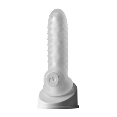 Nakładka na penisa wykonana z białego silikonu Perfect Fit Brand Fat Boy 14 cm