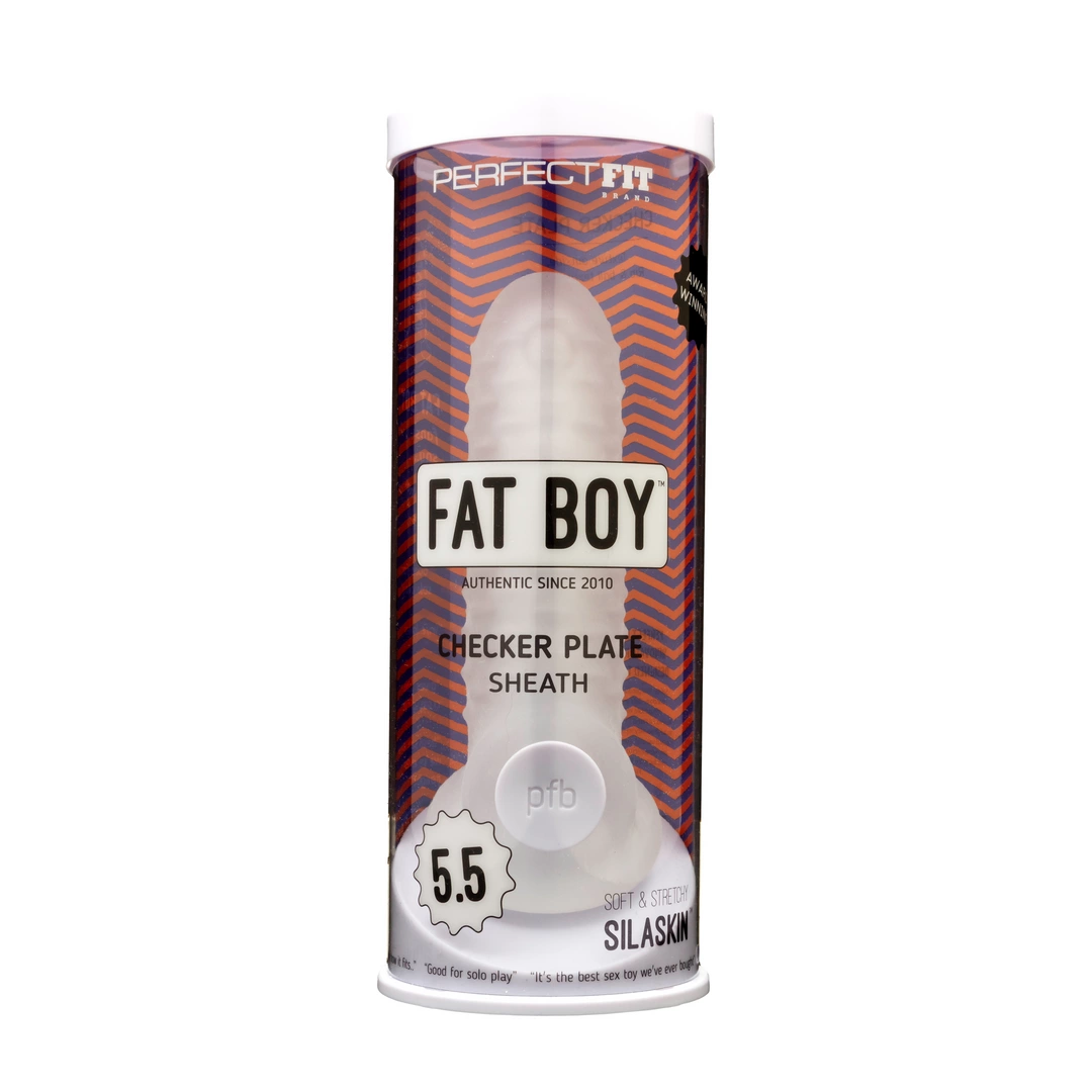 Nakładka na penisa wykonana z białego silikonu Perfect Fit Brand Fat Boy 14 cm