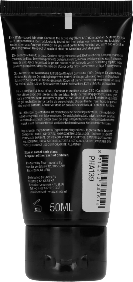 Lubrykant do seksu na bazie wody z CBD Pharmquests shots 50 ml Lubrykant do seksu na bazie wody z CBD Pharmquests shots 50 ml