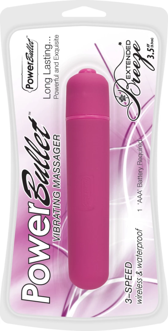 Miniwibrator silikonowy w kolorze fuksji do masturbacji łechtaczki PowerBullet Extended Breeze Fuchsia