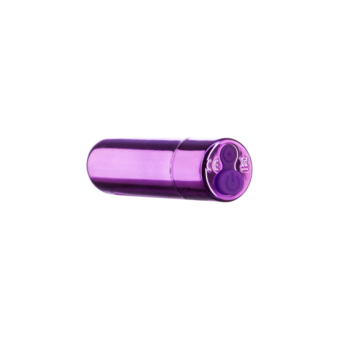 Miniwibrator do masturbacji łechtaczki plastikowy w kolorze fioletowym PowerBullet