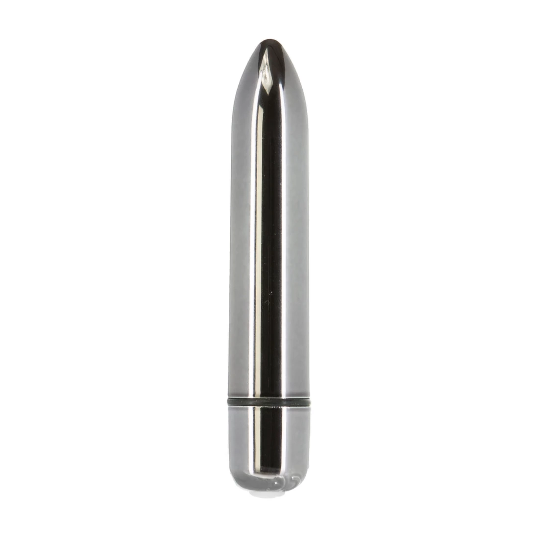 Miniwibrator srebrny do masturbacji łechtaczki PowerBullet Platinum Bullet 