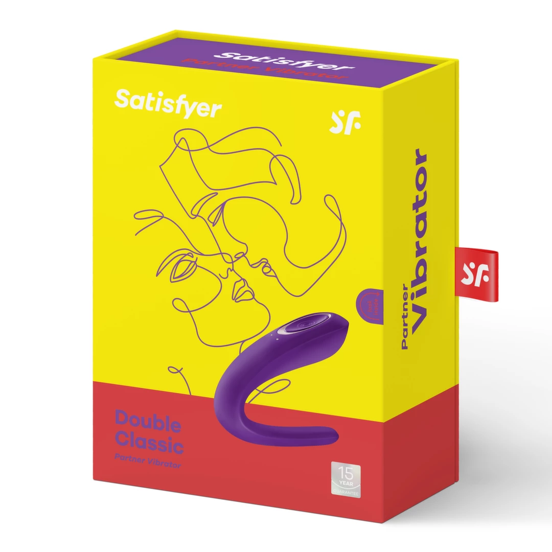 Fioletowy silikonowy wibrator do stymulacji punktu G i łechtaczki Satisfyer Double Classic