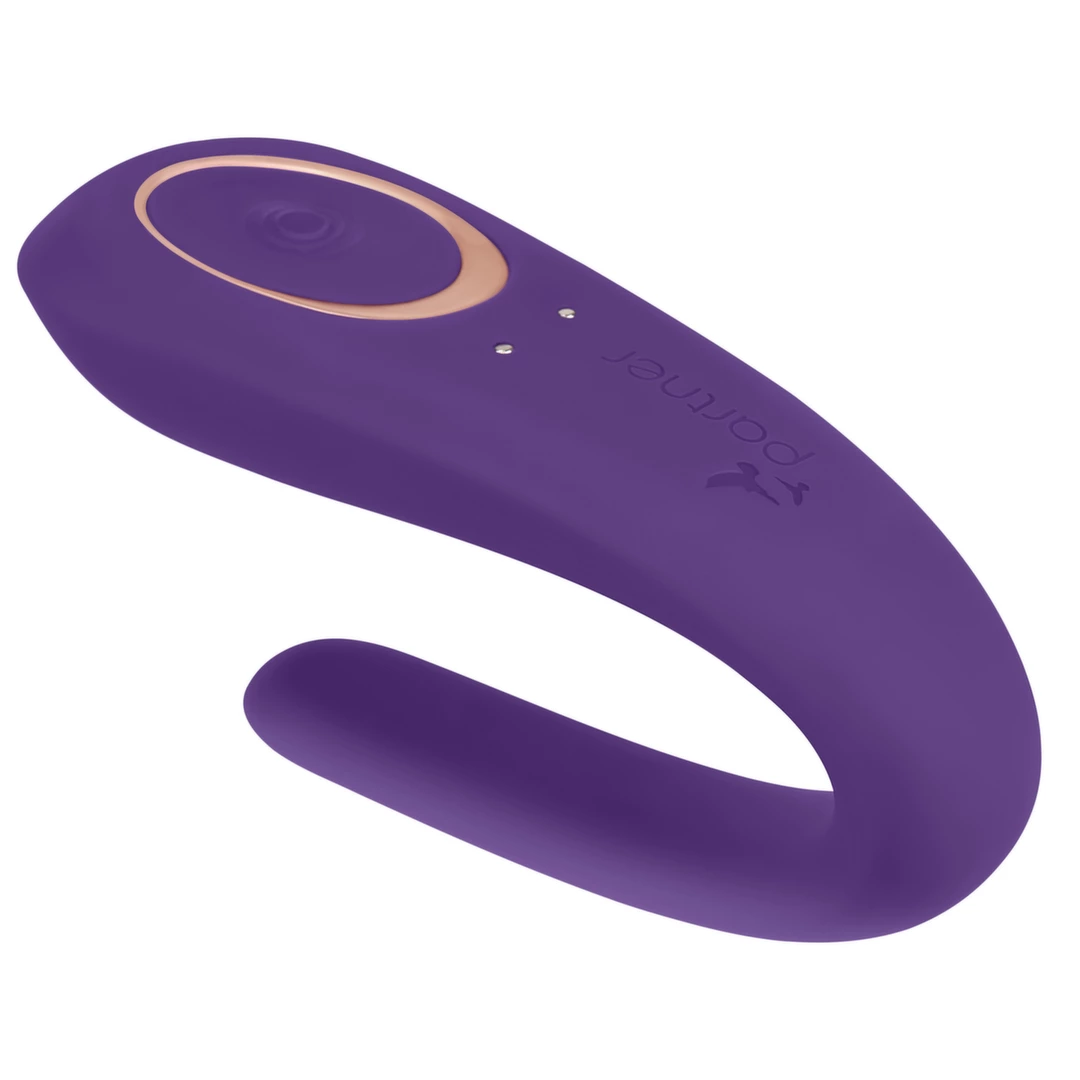 Fioletowy silikonowy wibrator do stymulacji punktu G i łechtaczki Satisfyer Double Classic