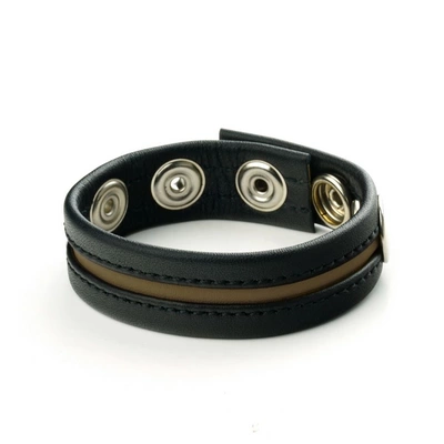 Prowler Red Pasek regulowany skorzany czarny-czerwony 21,5 cm