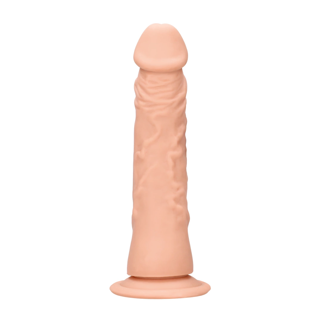 Realistyczne dildo do masturbacji wykonane z beżowych termoplastycznych elastomerów z przyssawką RealRock 17 cm