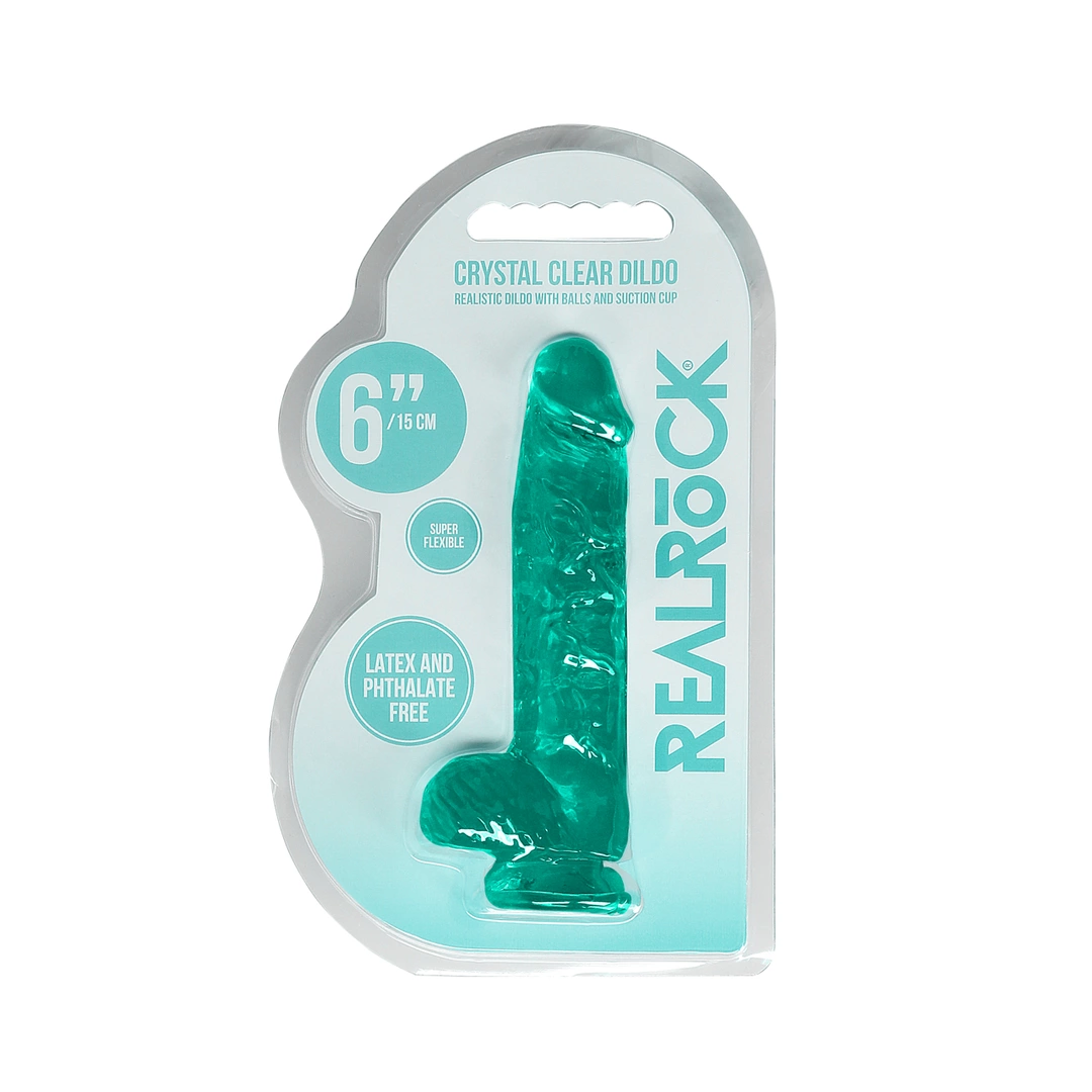 RealRock Crystal Clear model 17 cm z mocną przyssawką, transparentny