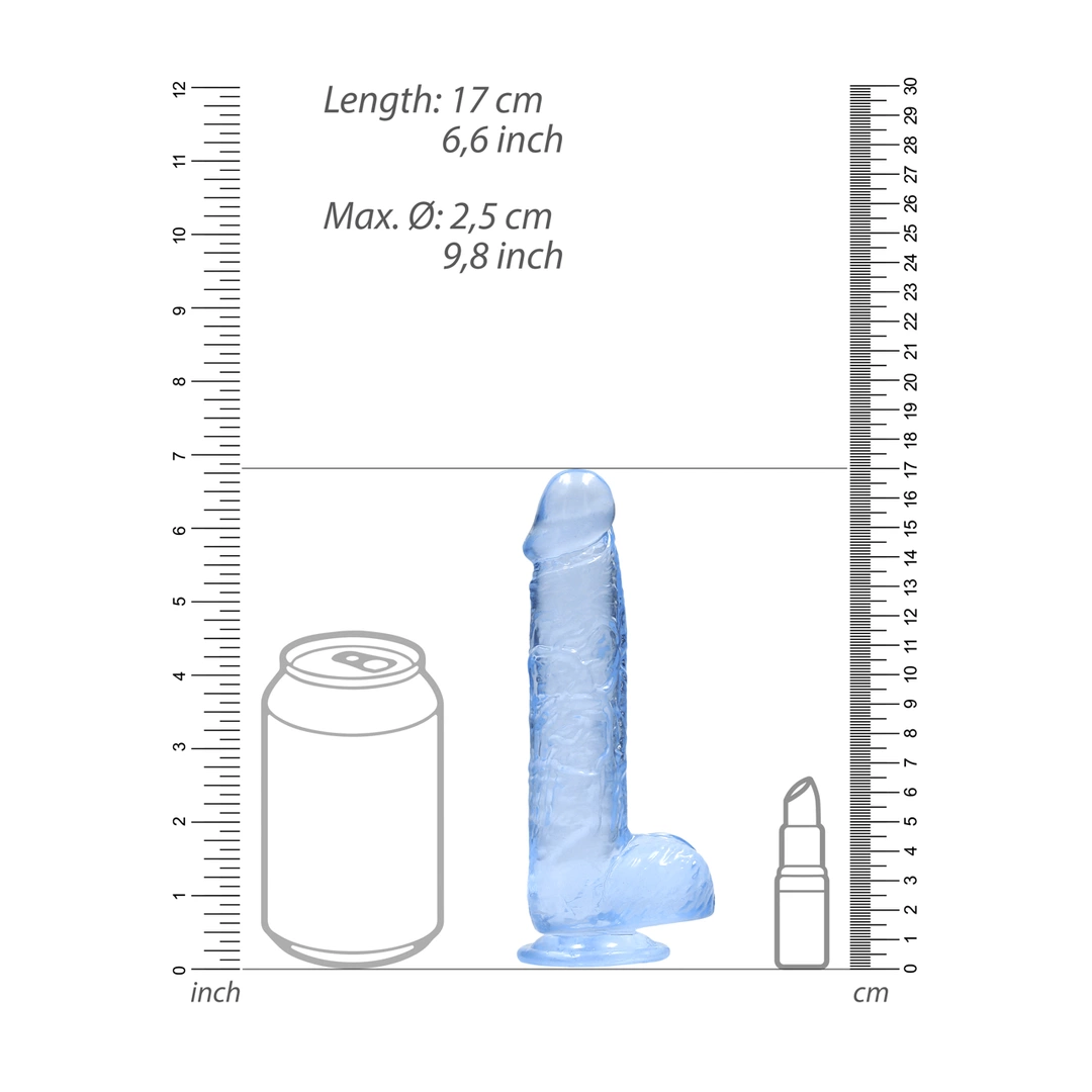 RealRock Crystal Clear 17 cm - Model anatomiczny z przyssawką