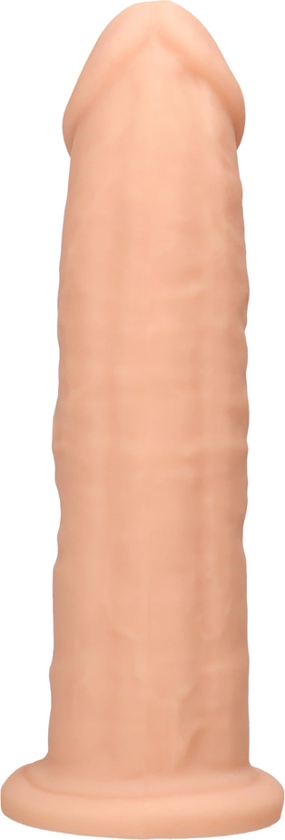 Realistyczne dildo do masturbacji wykonane z beżowego silikonu z przyssawką RealRock 23 cm