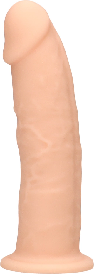 Realistyczne dildo do masturbacji wykonane z beżowego silikonu z przyssawką RealRock 15 cm