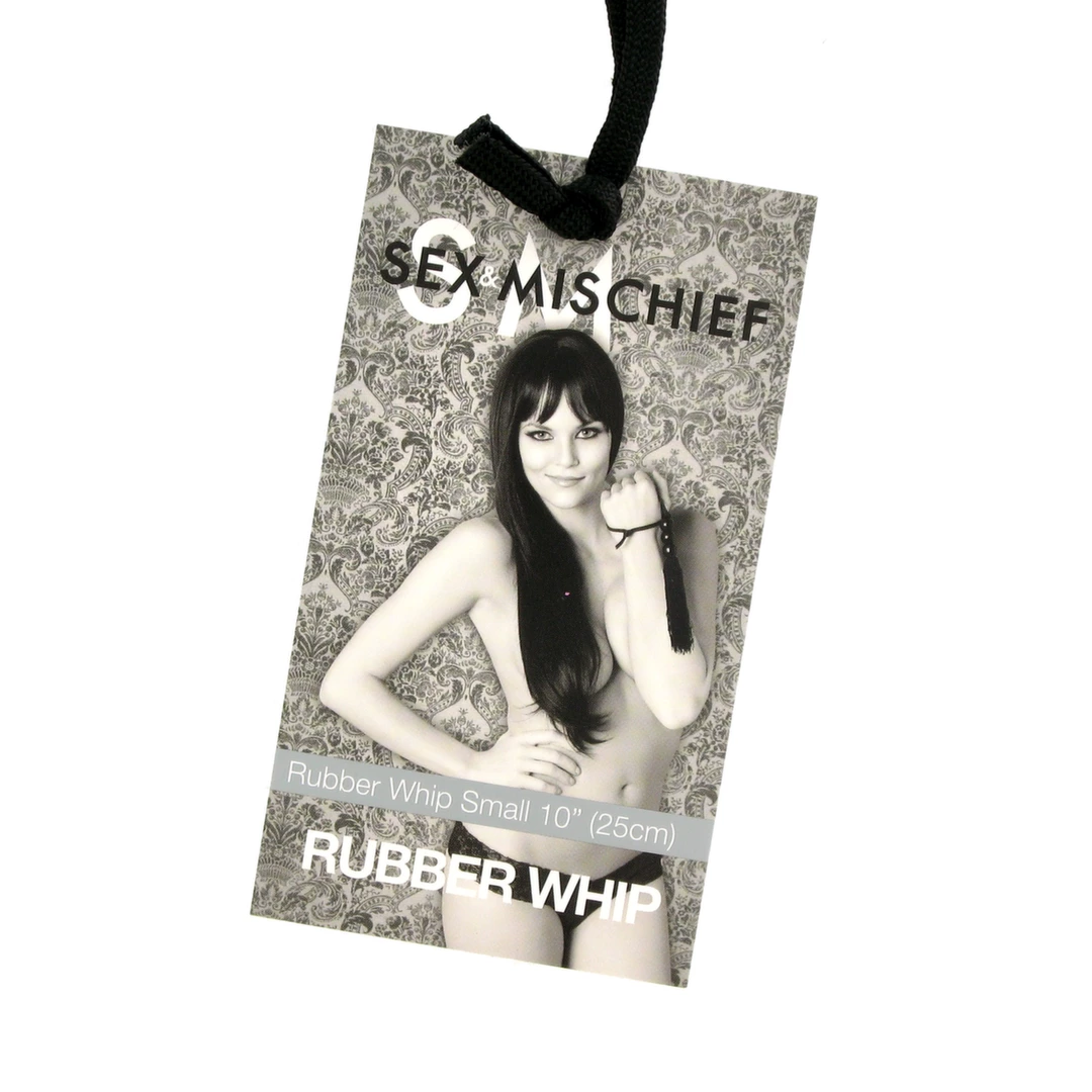 Mały, gumowy bicz - S&M Small Rubber Whip Red