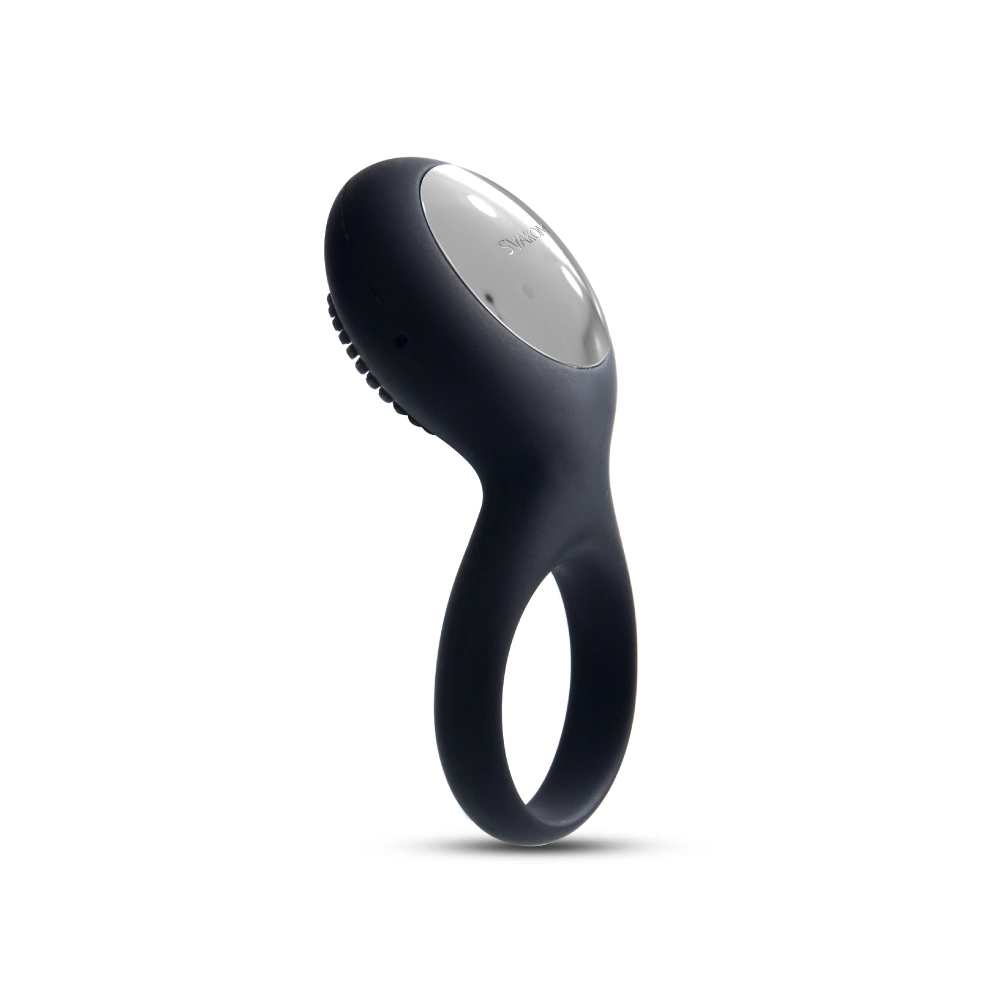 Wibrujący pierścień na penisa w kolorze czarnym Svakom Tyler Vibrating Ring 
