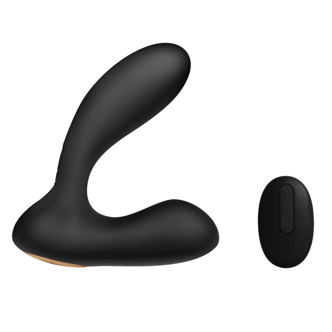 Wibrujący plug analny z silikonu w kolorze czarnym z pilotem zdalnego sterowania Svakom Vick Powerful Plug 