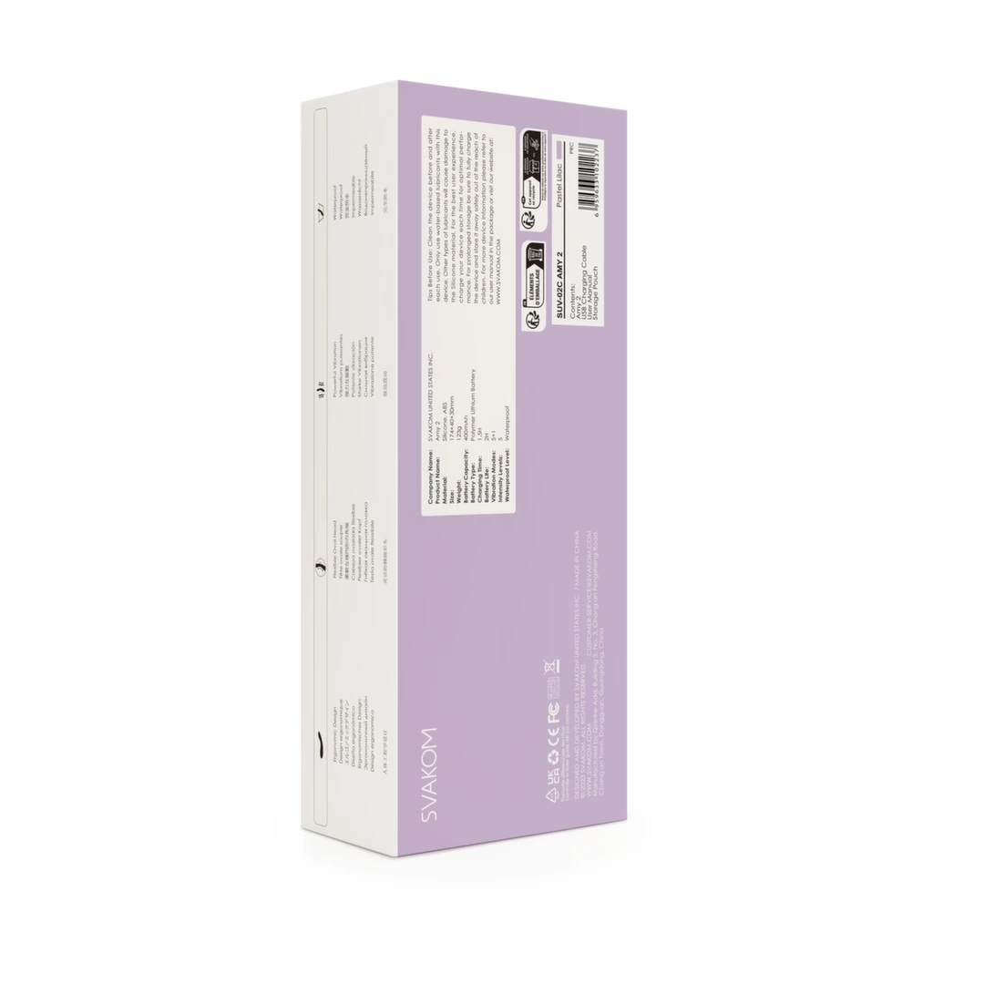 Wibrator do stymulacji łechtaczki i punktu G wykonany z silikonu w kolorze fioletowym Svakom Amy 2