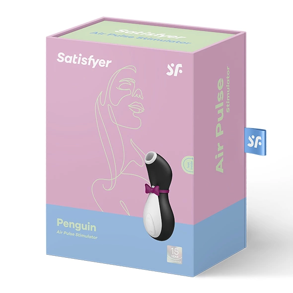 Wibrator silikonowy do stymulacji łechtaczki z podciśnieniem w kształcie pingwina w kolorze czarno białym Satisfyer Pro Penguin