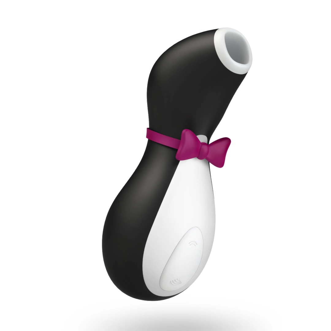 Wibrator silikonowy do stymulacji łechtaczki z podciśnieniem w kształcie pingwina w kolorze czarno białym Satisfyer Pro Penguin