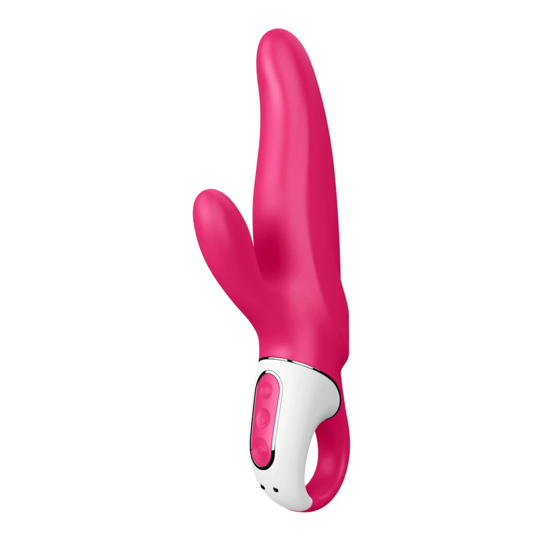 Czerwony wibrator o ładnym kształcie do masturbacji łechtaczki i punktu G Satisfyer Mr Rabbit