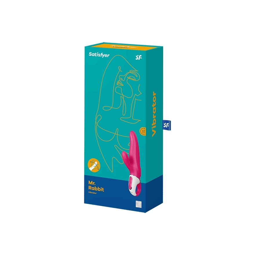 Czerwony wibrator o ładnym kształcie do masturbacji łechtaczki i punktu G Satisfyer Mr Rabbit