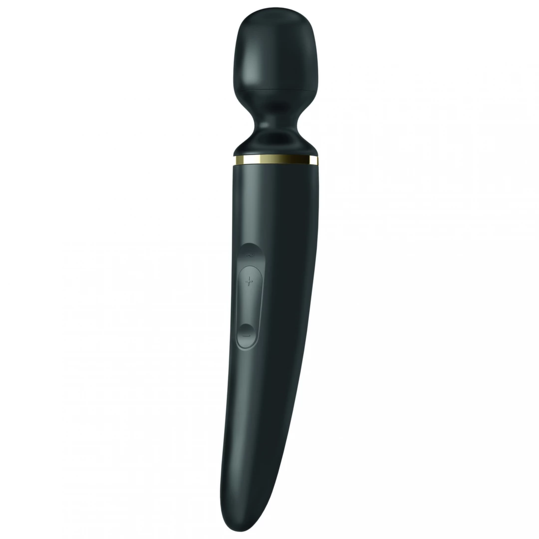 Czarny silikonowy zakrzywiony wibrator do masturbacji łechtaczki Satisfyer Wand Er Women 