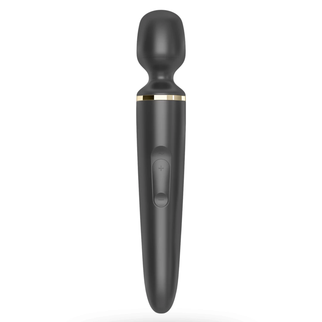 Czarny silikonowy zakrzywiony wibrator do masturbacji łechtaczki Satisfyer Wand Er Women 