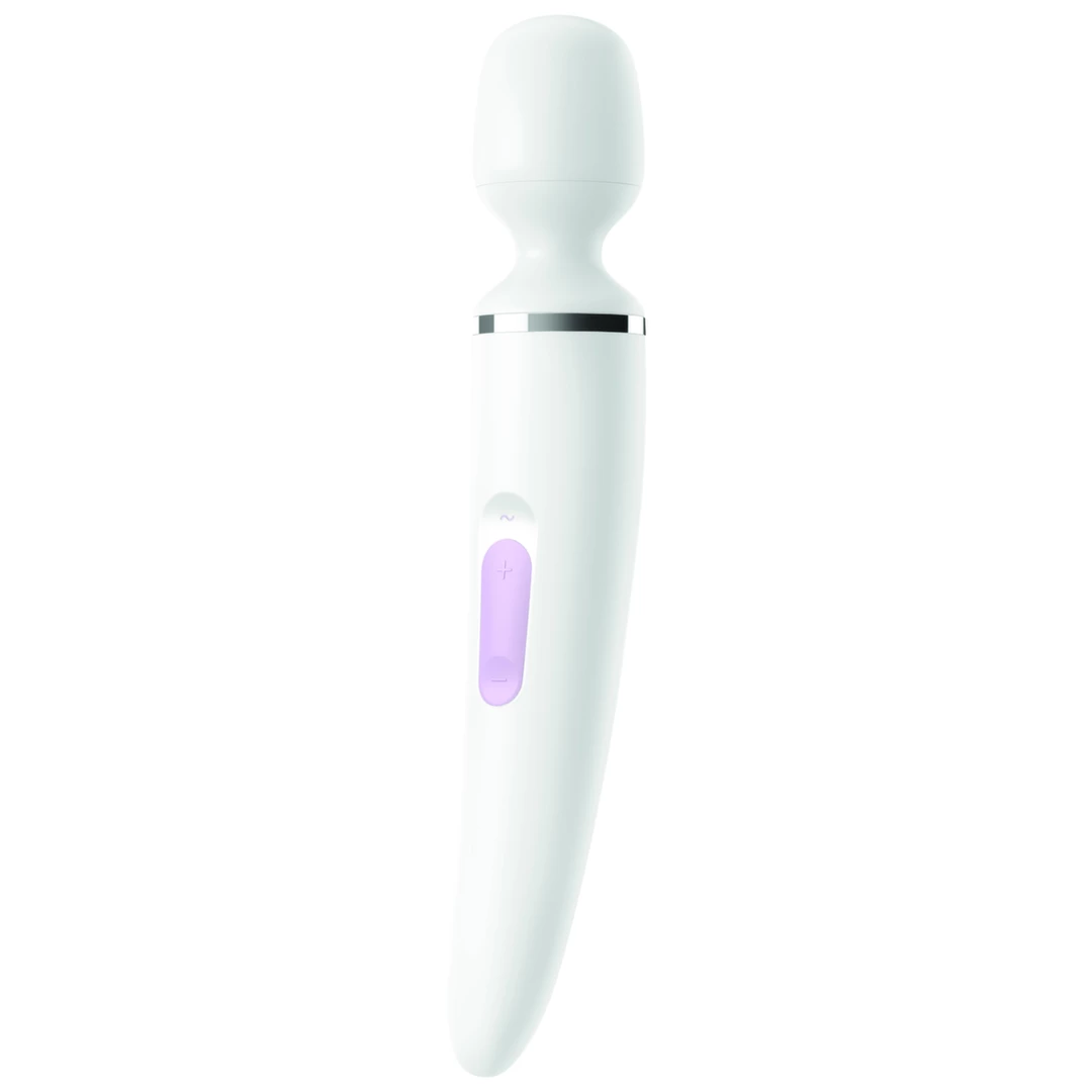 Biały silikonowy zakrzywiony wibrator do masturbacji łechtaczki Satisfyer Wand Er Women 