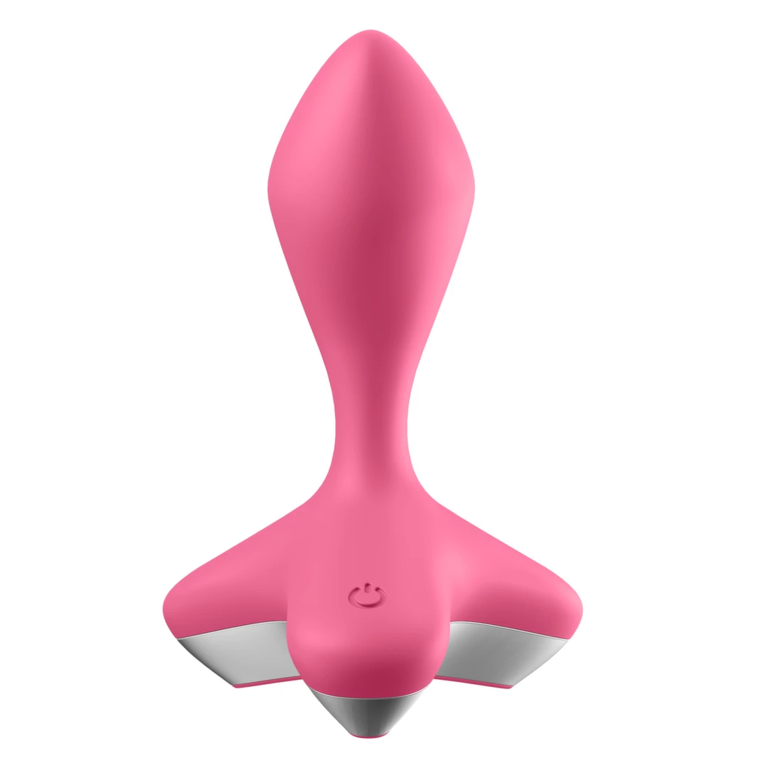 Korek analny wibrujący wykonany z różowego silikonu Satisfyer Game Changer