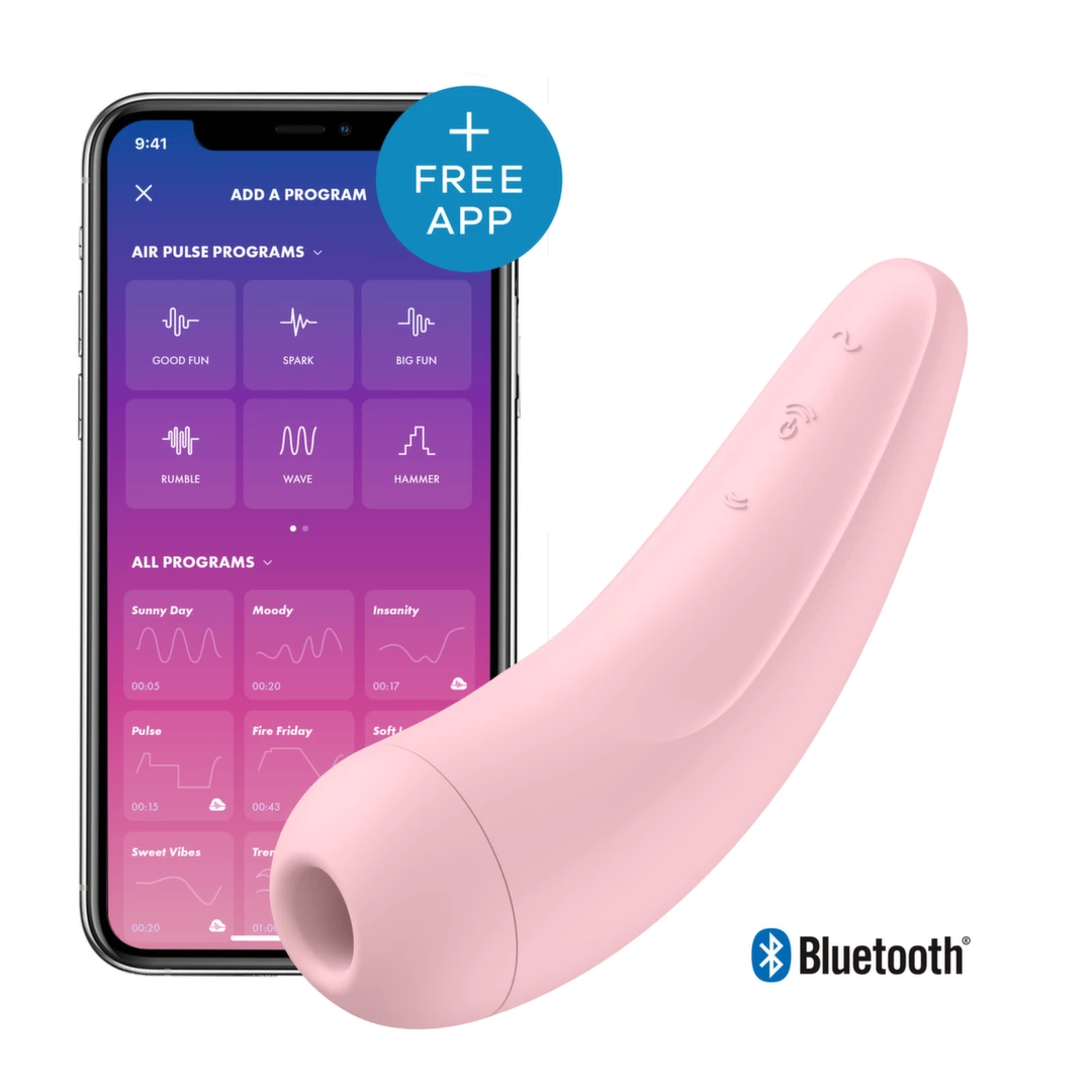 Różowy bezprzewodowy wibrator silikonowy do próżniowej stymulacji łechtaczki i punktu G Satisfyer Curvy 2