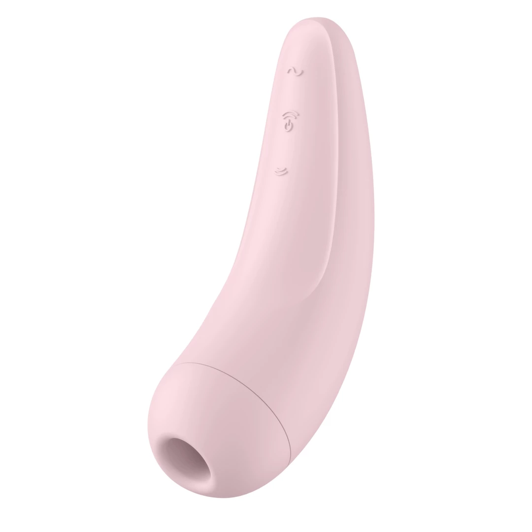 Różowy bezprzewodowy wibrator silikonowy do próżniowej stymulacji łechtaczki i punktu G Satisfyer Curvy 2