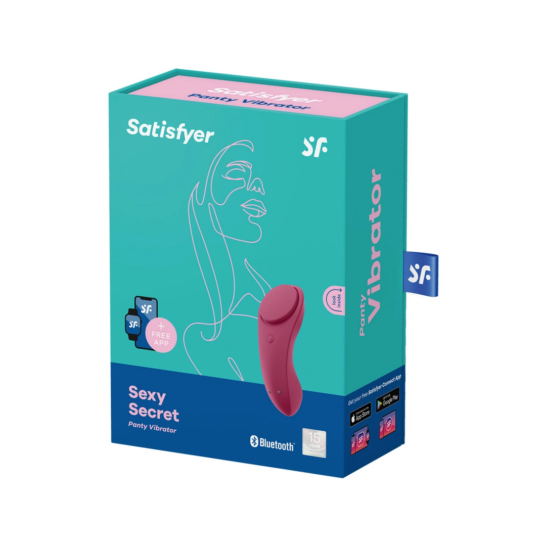 Wibrator do majtek do masturbacji łechtaczki wykonany z silikonu w kolorze bordowym Sexy Secret Satisfyer Wibrator do majtek do masturbacji łechtaczki wykonany z silikonu w kolorze bordowym Sexy Secret Satisfyer
