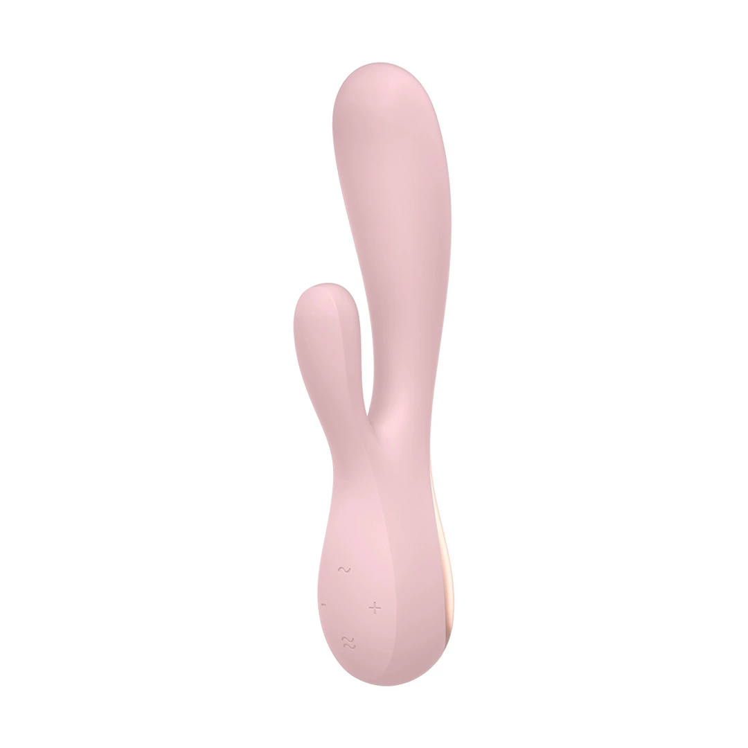 Wibrator podwójny króliczek wykonany z różowego silikonu Mono Satisfyer