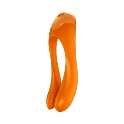 Wibrator na palec do masturbacji pochwy wykonany z silikonu w kolorze pomarańczowym Satisfyer