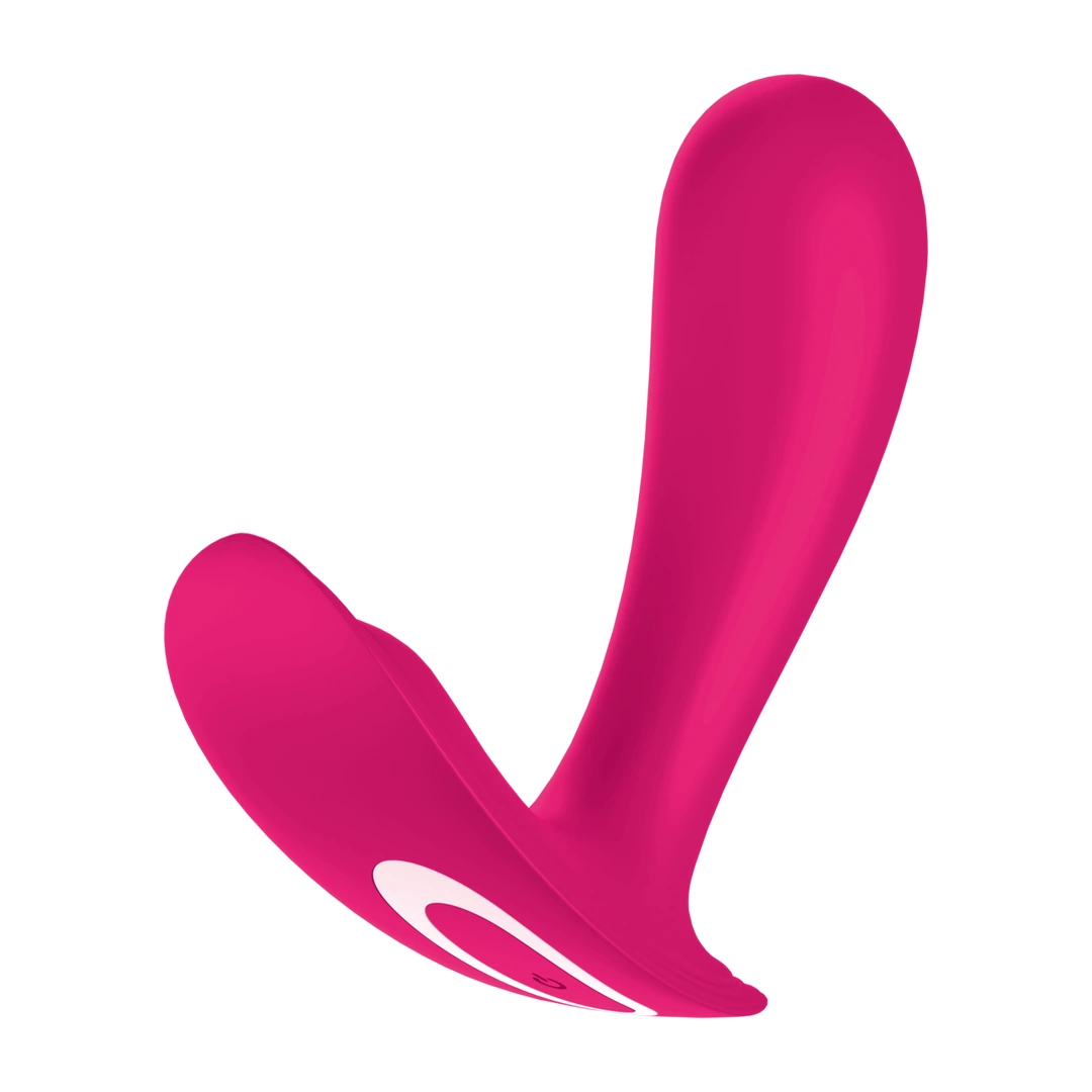 Wibrator do majtek do masturbacji łechtaczki i pochwy wykonany z różowego silikonu Satisfyer Top Secret