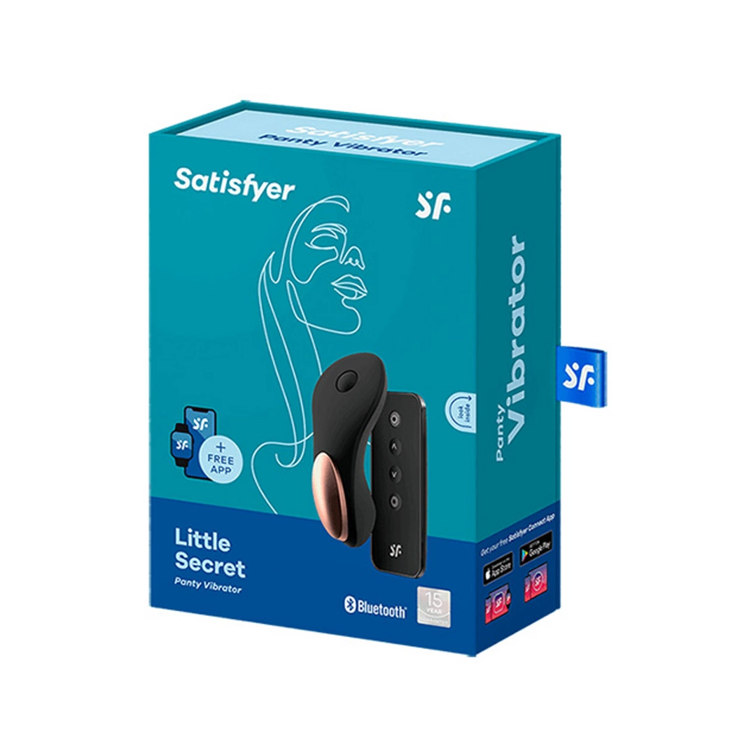 Wibrator do majtek do masturbacji łechtaczki i pochwy wykonany z czarnego silikonu z pilotem Satisfyer Little