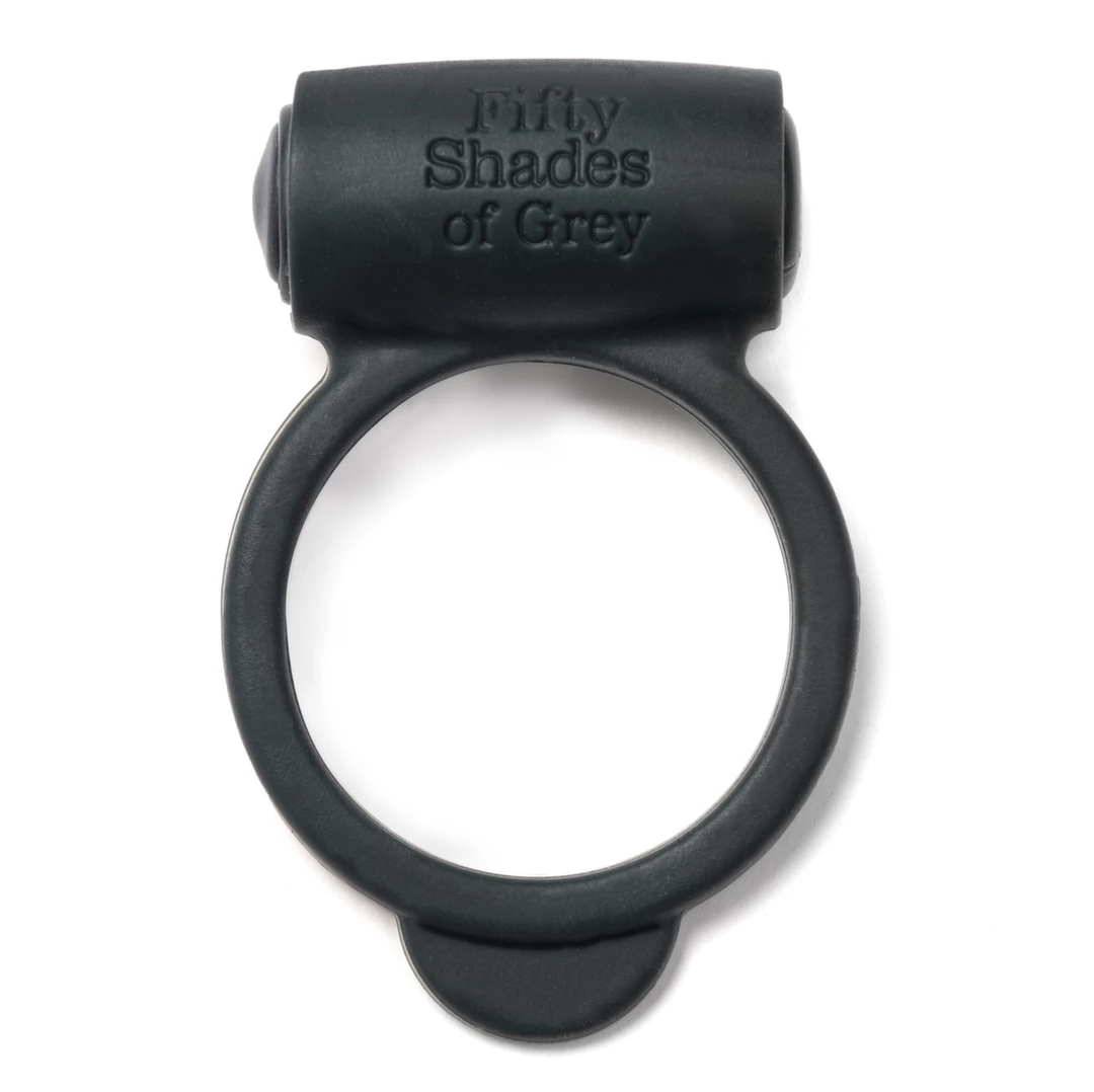 Wibrujący pierścień erekcyjny silikonowy czarny Fifty Shades of Grey Yours and Mine 32 mm