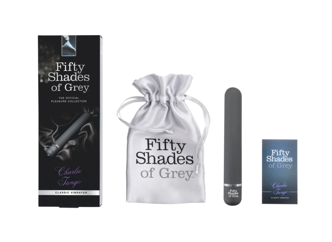 Wibrator czarny plastikowy ze skręconą końcówką do stymulacji pochwy i łechtaczki Fifty Shades of Grey Charlie Tango
