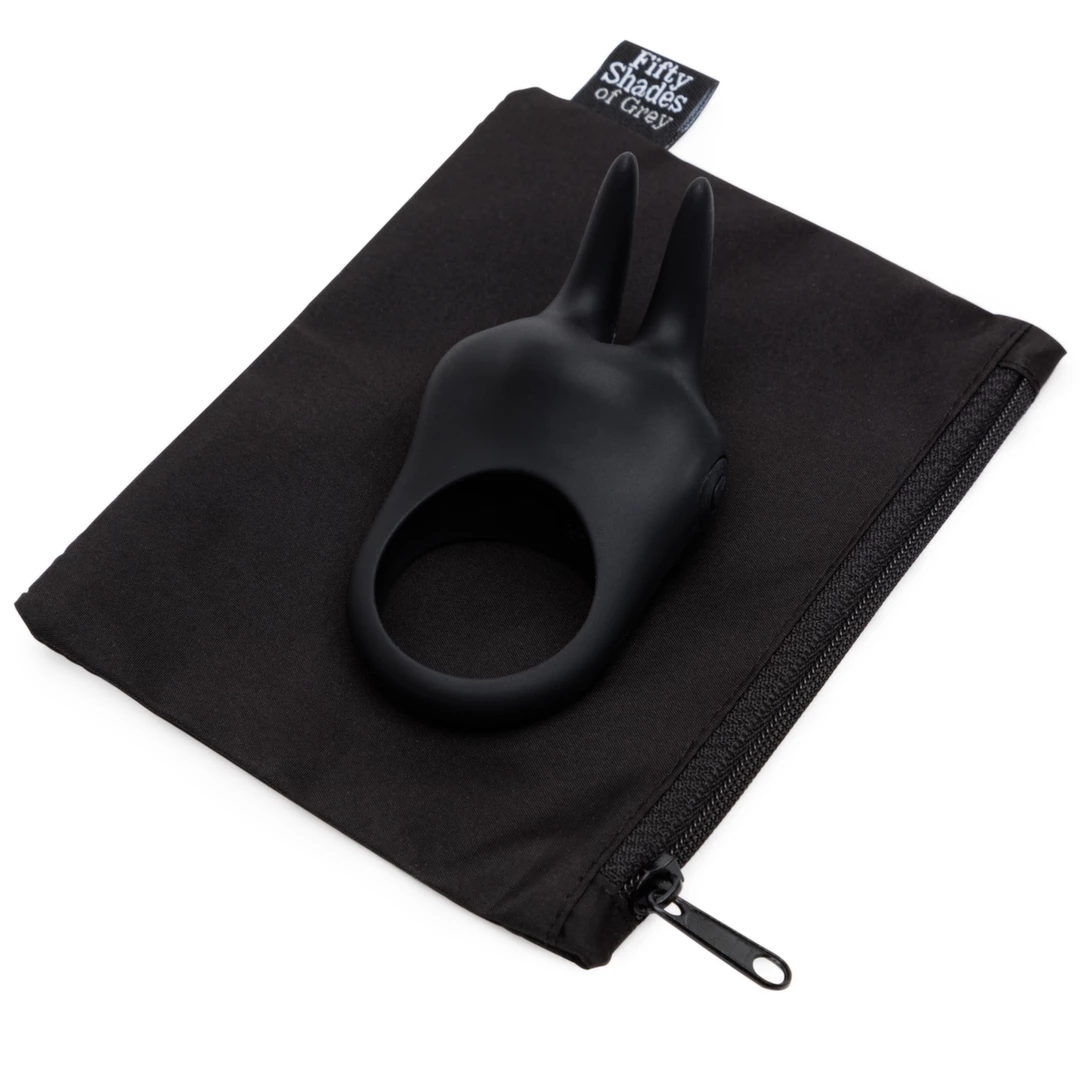 Wibrujący silikonowy pierścień na penisa czarny w kształcie królika Fifty Shades of Grey Sensation Vibrating  Wibrujący silikonowy pierścień na penisa czarny w kształcie królika Fifty Shades of Grey Sensation Vibrating