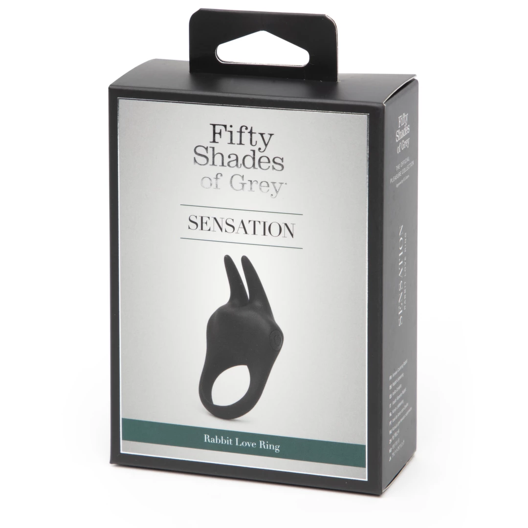 Wibrujący silikonowy pierścień na penisa czarny w kształcie królika Fifty Shades of Grey Sensation Vibrating  Wibrujący silikonowy pierścień na penisa czarny w kształcie królika Fifty Shades of Grey Sensation Vibrating