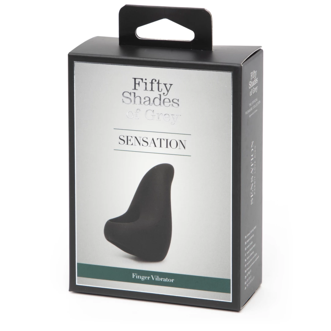 Czarny silikonowy wibrator na palec do stymulacji łechtaczki Fifty Shades of Grey Sensation Finger Vibrator